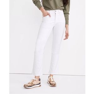 Madewell Petite Cali Demi-Boot Jeans in Pure White Sz 26P